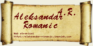 Aleksandar Romanić vizit kartica